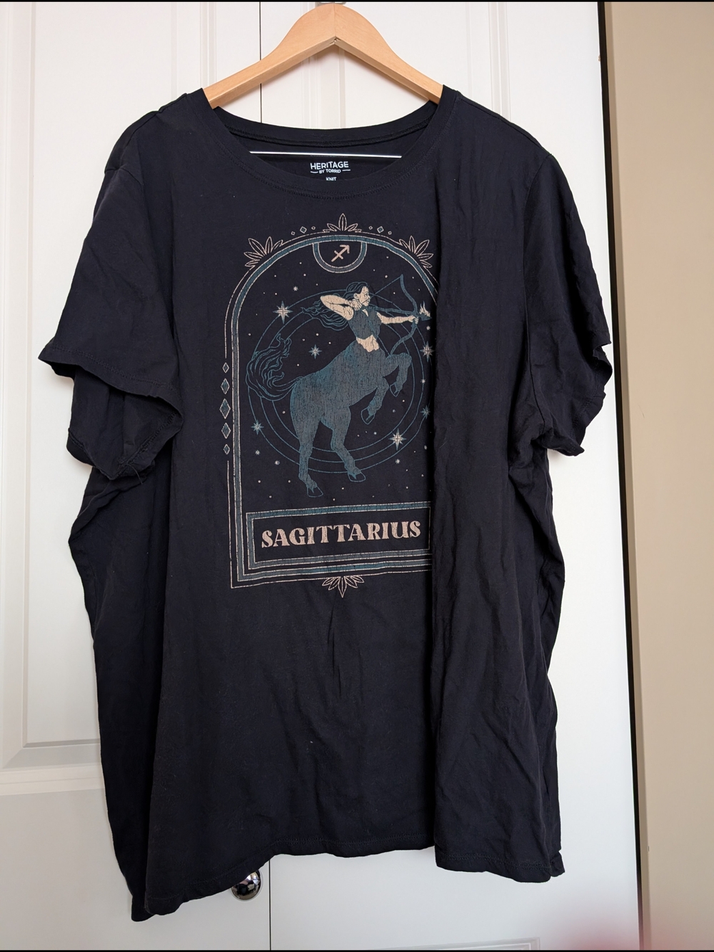 torrid Black Sagittarius Graphic Tee with Blue-Beige Accents